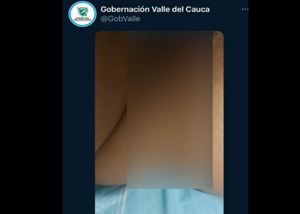 Foto íntima en cuenta de la Gobernación del Valle en Twitter