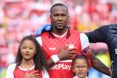 Hugo Rodallega es una de las figuras de Santa Fe.  Hugo Rodallega es una de las figuras de Santa Fe.