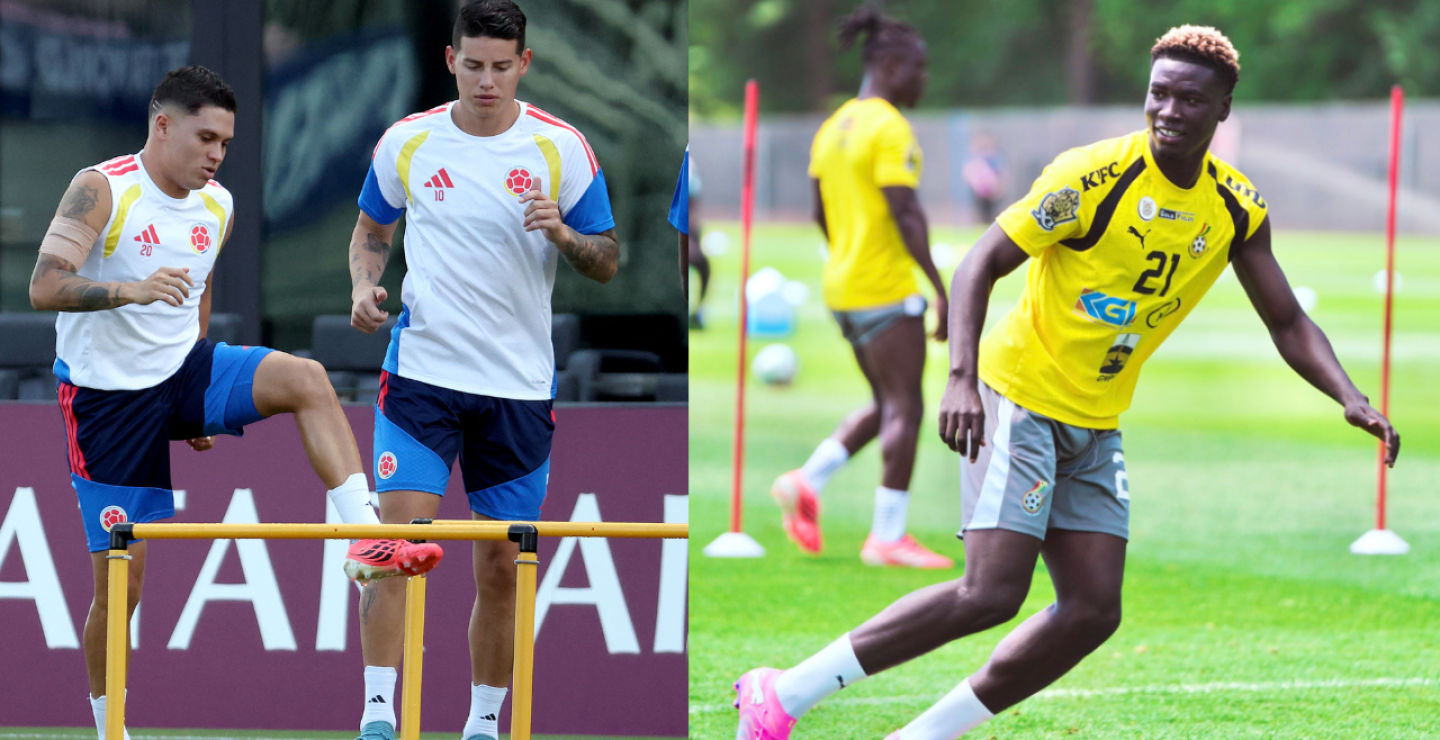 Selección Colombia y Selección de Ghana en entrenamientos 