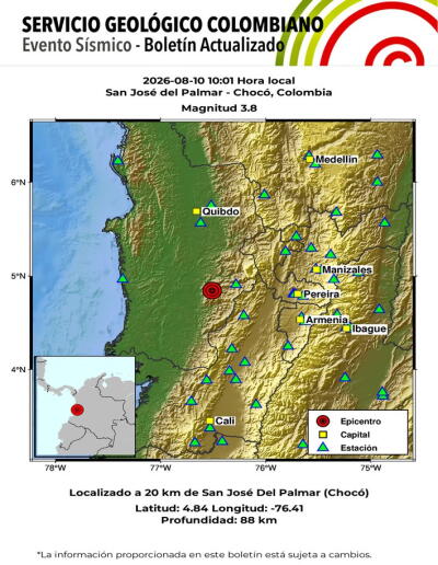 Replica al terremoto en Colombia