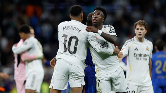 Vinícius Júnior  y Kylian Mbappé, jugadores del Real Madrid 