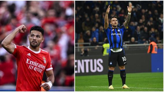 Gonçalo Ramos y Lautaro Martínez comandarán a sus equipos, en la Champions League. Gonçalo Ramos y Lautaro Martínez comandarán a sus equipos, en la Champions League.