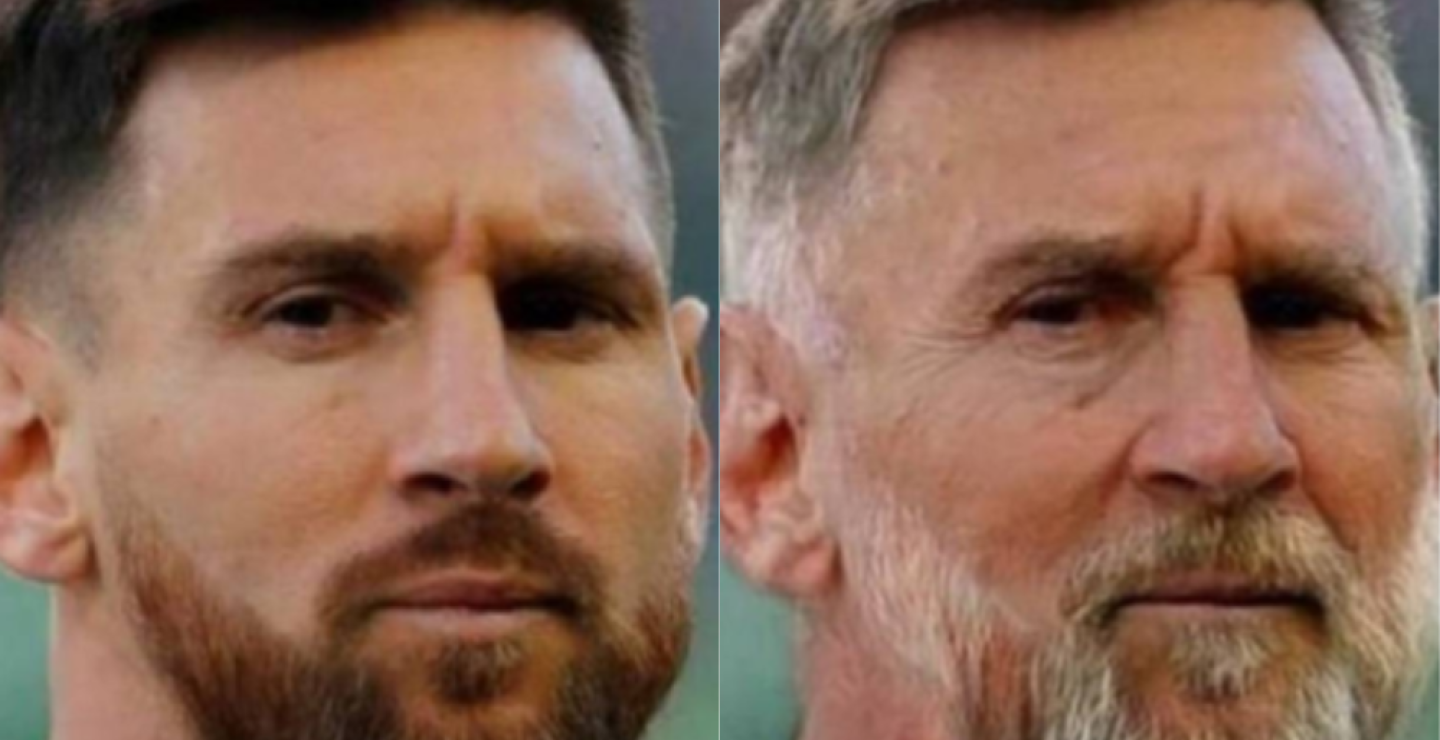 338978_Foto de Messi tras pasar por la aplicación FaceApp - Foto tomada de Twitter