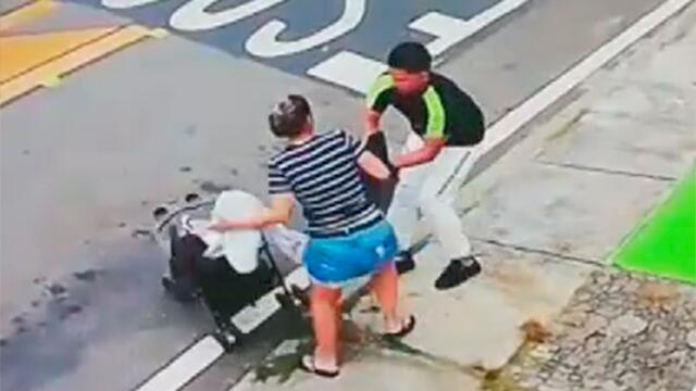 ¿Le querían quitar al niño? Video muestra cómo hombre intentó asaltar a mujer que iba con su bebé ¿Le querían quitar al niño? Video muestra cómo hombre intentó asaltar a mujer que iba con su bebé