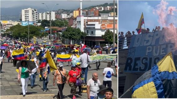 Terminó la marcha de las centrales obreras en el centro de Cali. Terminó la marcha de las centrales obreras en el centro de Cali.