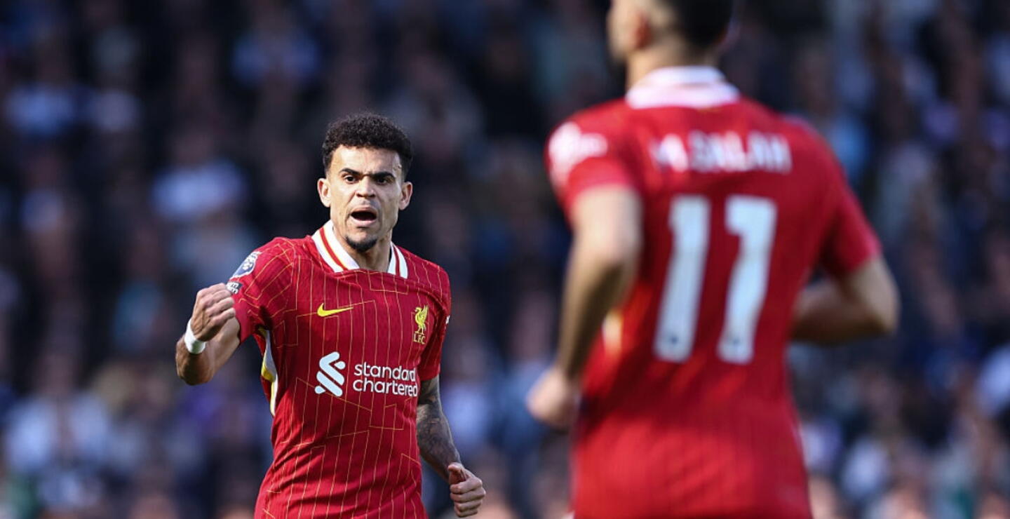 Luis Díaz en uno de los partidos de Liverpool en la temporada. 