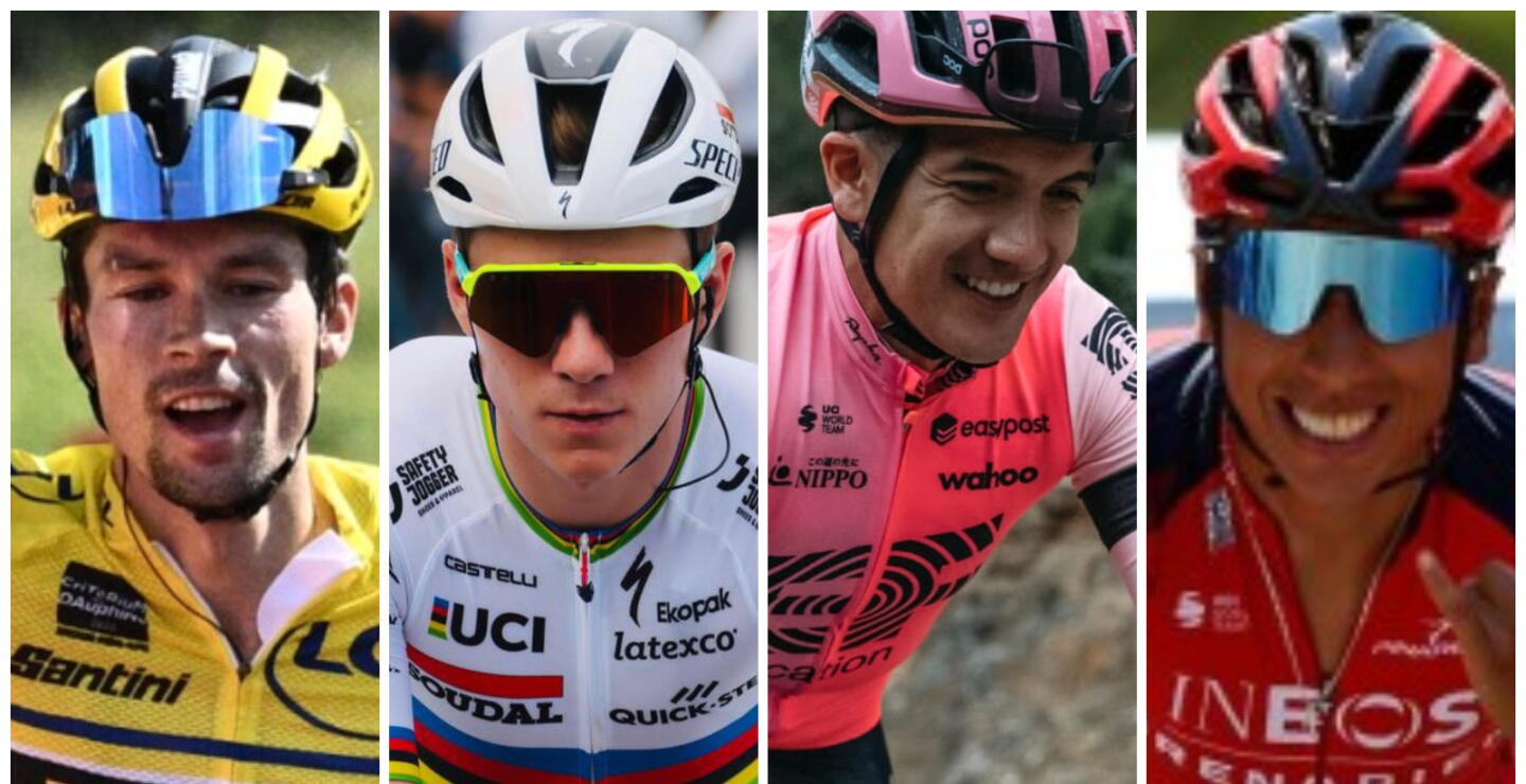 Primoz Roglic, Remco Evenepoel, Richard Carapaz y Egan Bernal.