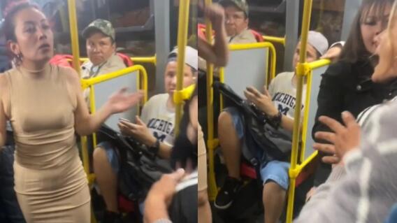 Pelea de dos mujeres en TransMilenio Pelea de dos mujeres en TransMilenio