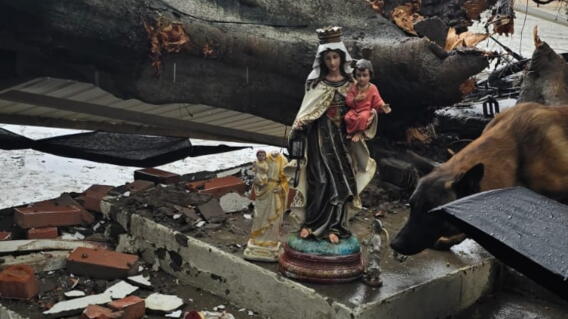 Virgen se salvó de aguacero en Bello.