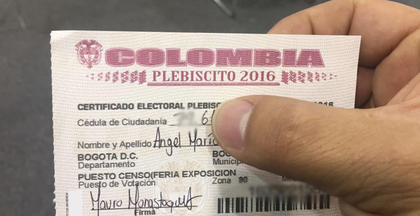 Certificado electoral.