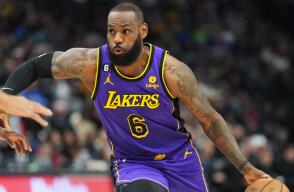 LeBron James, figura de Los Ángeles Lakers vs. Houston Rockets, en la NBA LeBron James, figura de Los Ángeles Lakers vs. Houston Rockets, en la NBA