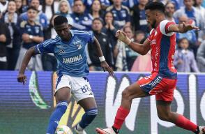 Acción de juego en el duelo entre Millonarios vs. Alianza FC.