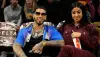 Yailin La Más Viral y Anuel AA, en un partido de basketball