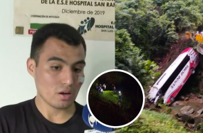 Habla víctima de accidente de bus en la vía Medellín-Bogotá: “La bebé estaba en el agua”