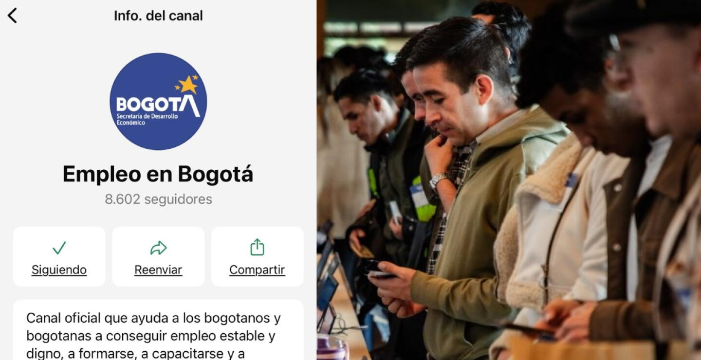 Canal de Whatsapp de la Alcaldía de Bogotá para conseguir empleo. 