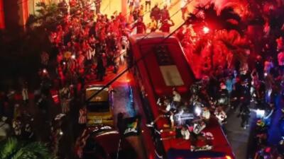 Recibimiento del Junior en Barranquilla.