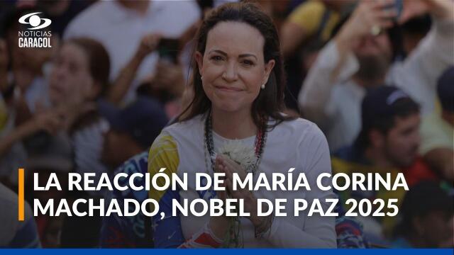 Así fue la primera reacción de María Corina Machado tras Premio Nobel de Paz Así fue la primera reacción de María Corina Machado tras Premio Nobel de Paz