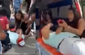 Mujer le pide a su pareja la clave del celular pese a sufrir un accidente de tránsito
