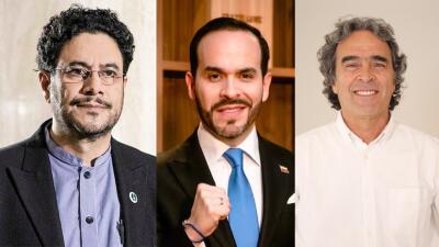 Iván Cepeda, Abelardo de la Espriella, Sergio Fajardo.