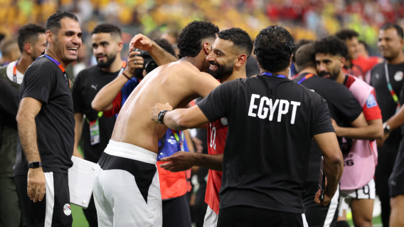Celebración de la Selección de Egipto.