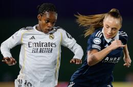 Linda Caicedo en Real Madrid vs París FC por la Champions League femenina.