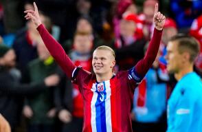 Erling Haaland, festejando una anotación con Noruega. Erling Haaland, festejando una anotación con Noruega.