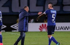 Andrés Cadavid junto a Miguel Ángel Russo en su época en Millonarios. 