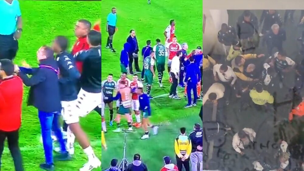 Pelea de Santa Fe y Cali