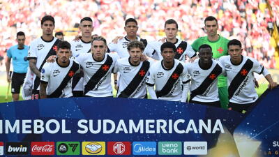 La formación titular de Vasco da Gama frente a Santa Fe, por la ida de los cuartos de final de la Copa Sudamericana.