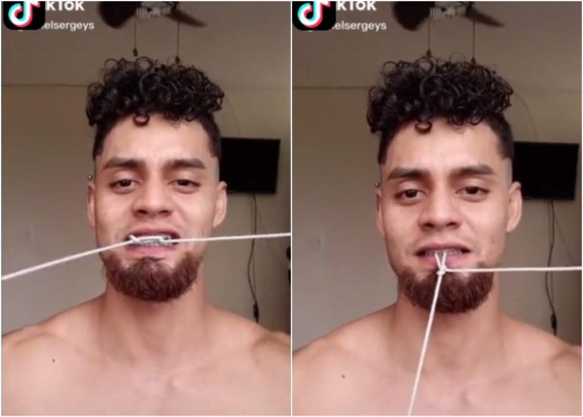 22691_Joven hace nudo con la lengua / Foto: captura video