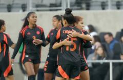 Selección Colombia femenina en la SheBelieves Cup 2026.