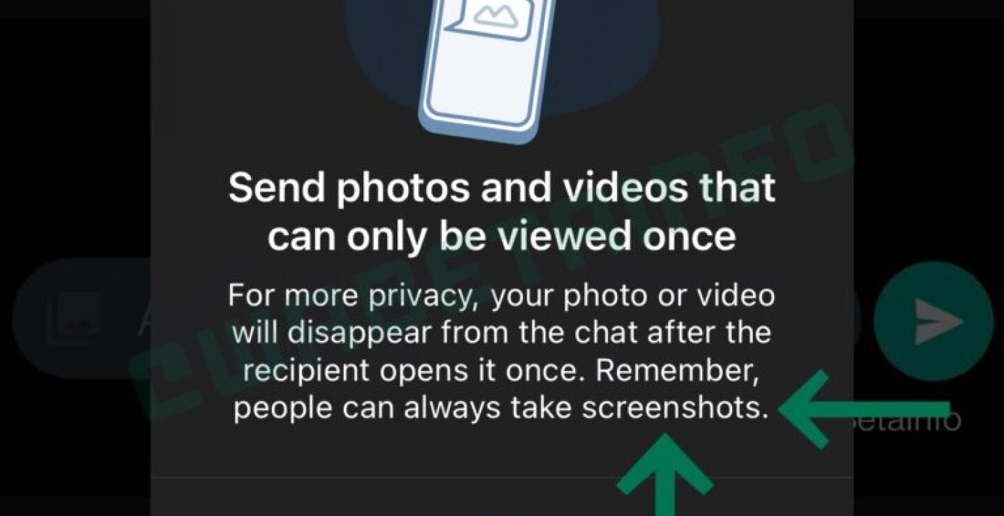 Fotos y videos que se autodestruyen en WhatsApp. Foto: Wabetainfo