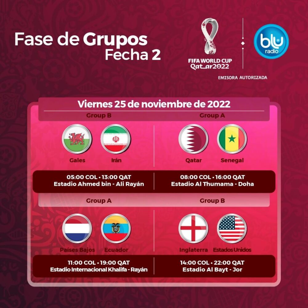 Mundial Qatar 2022: partidos de este viernes 25 noviembre