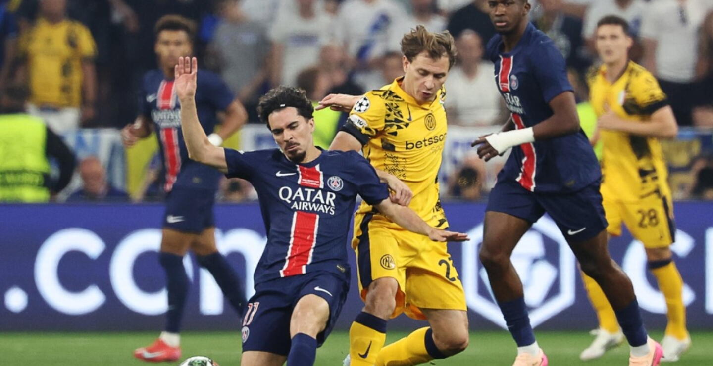 PSG vs Inter de Milán en la final de la Champions League 2024/2025.