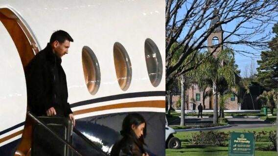 Lionel Messi llegando a Rosario para el funeral de su padre, Jorge, quien murió a los 68 años. 