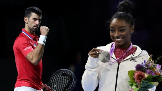Novak Djokovic y Simone Biles Novak Djokovic y Simone Biles