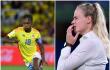 Linda Caicedo, capitana y figura de la Selección Colombia femenina Sub-20, y Roos Kwakkenbos, DT de Países Bajos. 