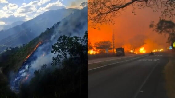 Incendios forestales en Tolima encienden las alarmas en Gualanday y provocan el cierre de vías