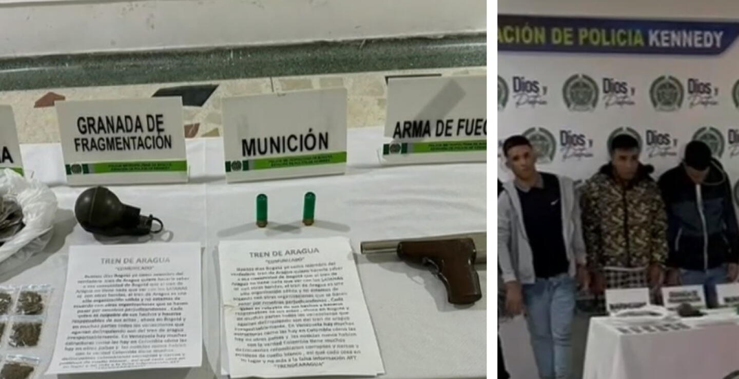 Tres extorsionistas son sorprendidos con armamento, granadas y panfletos