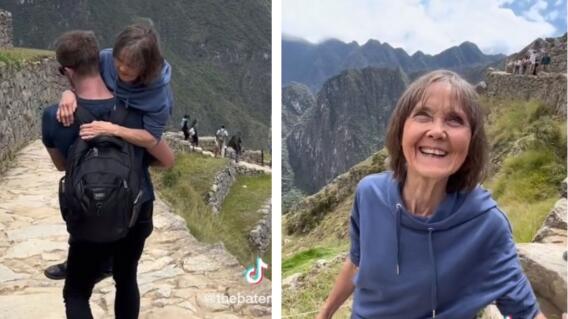 Joven cargó a su madre invidente hasta Machu Picchu para que la mujer no se perdiera la experiencia Joven cargó a su madre invidente hasta Machu Picchu para que la mujer no se perdiera la experiencia