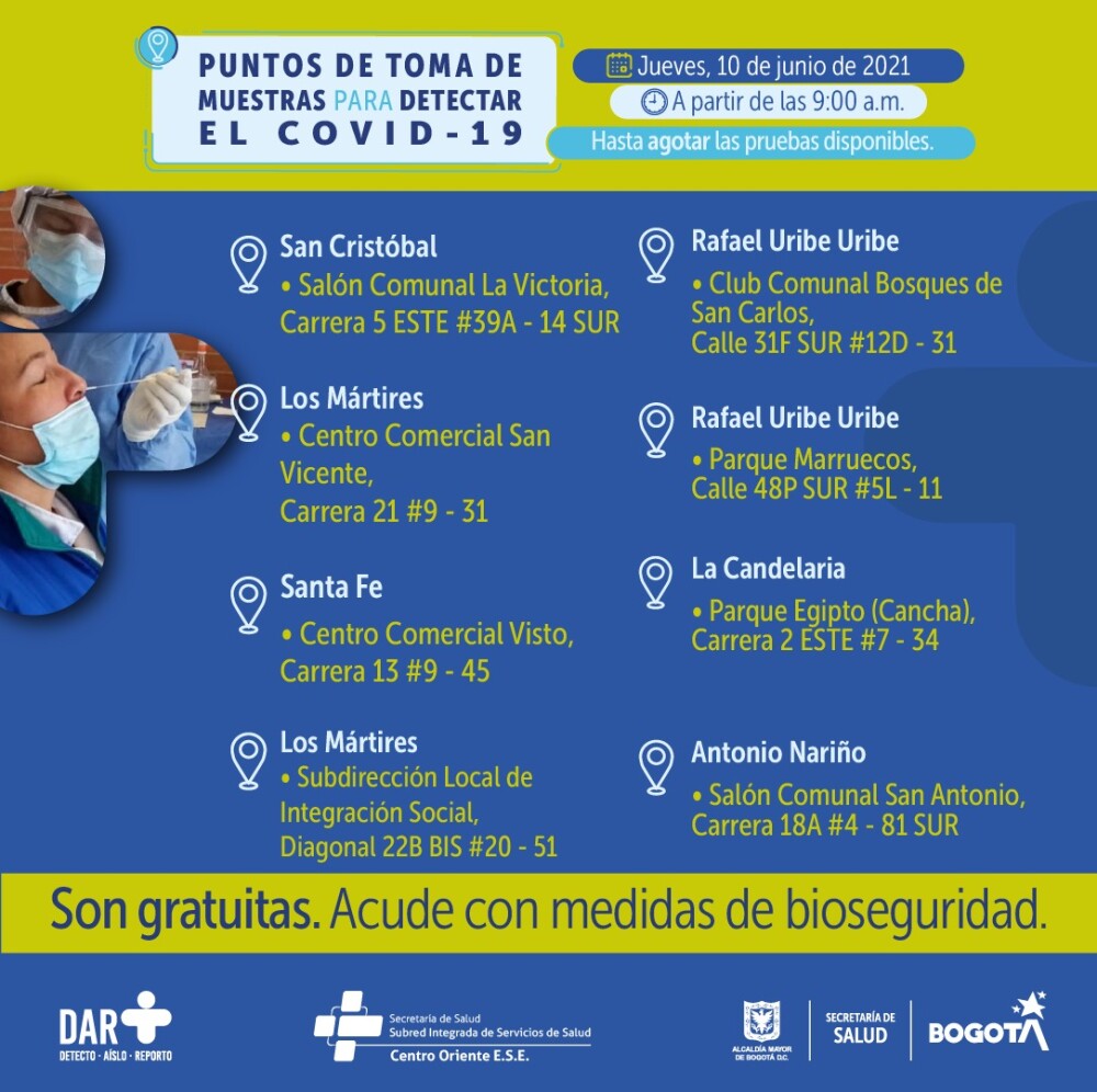 Prueba PCR en San Cristóbal, 10 de junio