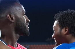 Jackson Martínez junto a Juan Guillermo Cuadrado, en la previa de Medellín vs. Millonarios. 