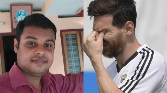 10129_La Kalle - Joven indio se suicidó por su ídolo Messi - Foto: Facebook/Dinu Alex - AFP 10129_La Kalle - Joven indio se suicidó por su ídolo Messi - Foto: Facebook/Dinu Alex - AFP