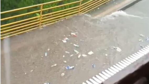 Taponamiento de alcantarillas en San Vicente de Chucurí Santander