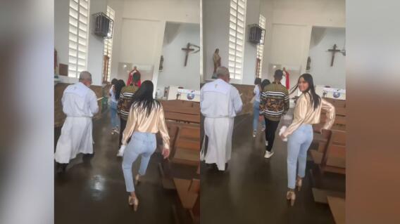 Mujer se fue de graciosa en una iglesia y el cura la descubrió Mujer se fue de graciosa en una iglesia y el cura la descubrió