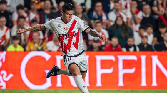 James Rodríguez durante partido del Rayo Vallecano en España James Rodríguez durante partido del Rayo Vallecano en España