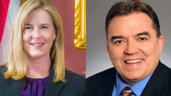 John Hoffman y Melissa Hortman. John Hoffman y Melissa Hortman.