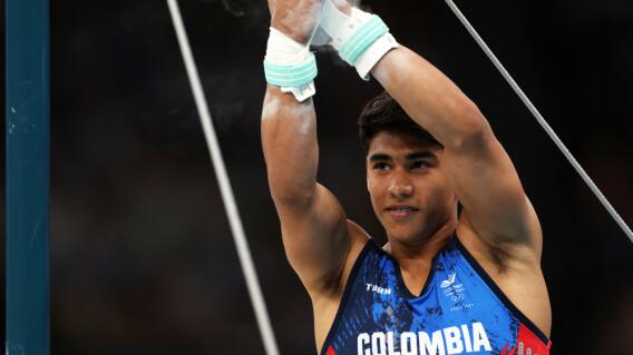 Ángel Barajas, gimnasta colombiano, en los Juegos Olímpicos de París 2024 Ángel Barajas, gimnasta colombiano, en los Juegos Olímpicos de París 2024