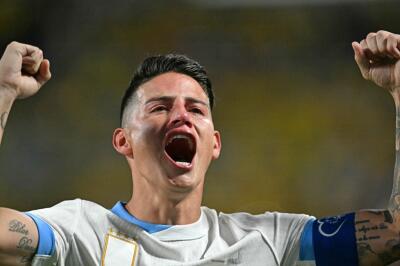 James Rodríguez celebra con la Selección Colombia James Rodríguez celebra con la Selección Colombia