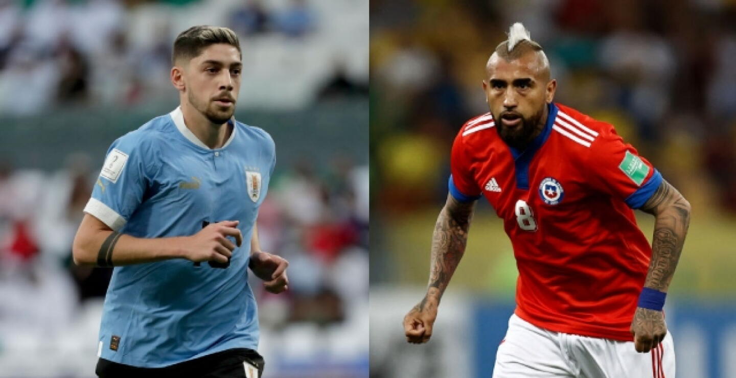 Federico Valverde y Arturo Vidal, con sus respectivas selecciones